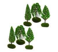 CLISPEED 6 pcs Miniature Model Scenery Trees for Railroad and Micro Landscape Realistic Mini Artificial Street Trees for Sand Table Layout and DIY Model Train Scenery Decoration