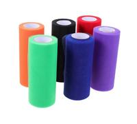 CLISPEED 6 Rolls Medium Stiff Tulle Ribbon Netting Fabric Mesh Gauze for DIY Crafting Wrapping Floral Decorations in Orange Red Purple Blue Green Black