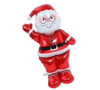 CLISPEED 60-Inch Large Standing Santa Claus Balloon, Inflatable Aluminum Film Christmas Decoration, Festive Xmas Party Supply for Holiday Events