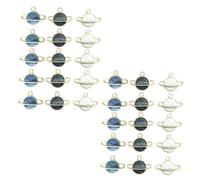 CLISPEED 60pcs Enamel Planet Charms DIY Jewelry Making Pendants with Blue Black White Alloy Satellite Comet Accessories for Necklace Bracelet Keychain Craft