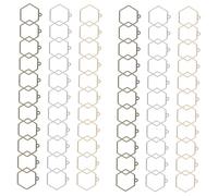 CLISPEED 60pcs Open Bezels for Resin Jewelry Making Lightweight Pendant Frames with Hanging Hoop Mixed Antique Bronze Silver and Gold DIY Bracelet Necklace Keychain Supplies