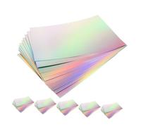 CLISPEED 60pcs Thick Holographic Cardstock Metallic Mirror Paper Sheets for DIY Crafting Scrapbooking Card Making Party Invitations with Reflective Foil Boards