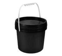 CLISPEED 6l Paint Storage Pail with Leakproof Seal and Airtight Lid round Black Pp Paint Container for Industrial and Detail Work with Handle