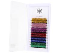 CLISPEED 6Pairs Colored Glitter False Lashes Eye Lashes for Cosplay and Makeup Skin Friendly Extensions for Halloween and Costume Parties
