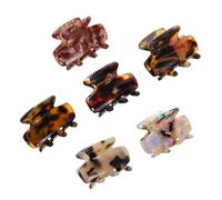 CLISPEED 6pcs Acetate Tortoise Shell Hair Clips Small Non Slip Barrettes for Women Secure Grip for Thick Fine Curly Hair Stylish Leopard Pattern Accessories for Parties Weddings Daily Wear