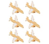 CLISPEED 6PCS Airplane Brooch Pin Set, Enamel Plane Lapel Pin for Suit Shirt Hat Coat, Aircraft Jewelry Accessories for Wedding and Christmas