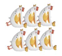 CLISPEED 6pcs Aluminum Foil Chick Balloons for Showers and Birthday Parties Farm Animal Theme Decorations Vibrant Colors Easy Inflation Indoor Outdoor Use