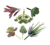 CLISPEED 6Pcs Artificial Succulent Plants Set, Simulation Plastic Green Leaf Succulents for Home Décor, DIY Fake Plant Arrangement Accessories, Suitable for Indoor and Outdoor Use