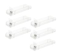 CLISPEED 6pcs Automatic Cigarette Pusher Tray Clear Display Holder with Spring-Loaded Mechanism for Retail Stores Transparent Organizer Stand Space-Saving Cigarette Rack Divider