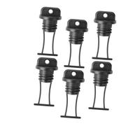 CLISPEED 6pcs Black Plastic Kayak Drain Plug Kit Replacement Accessories for Canoe Boat Hull Drainage Stopper Parts Compatible with Lakes Rivers Oceans