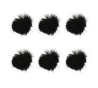 CLISPEED 6pcs Black Plush Magnetic Nail Stickers Manicures Ornaments Creative Hair Ball Appearance for Unique Nail Art Decoration