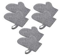 CLISPEED 6pcs Breathable Felt Sauna Gloves for Heat Insulation and Hand Protection Quick-dry Absorbent Mitts for Spa Steam Exfoliating Bath and Hair Drying Sessions