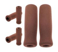 CLISPEED 6pcs Brown Sponge Walking Cane Handle Grips with Comfortable Non-slip Grip for Seniors and Elderly Mobility Aid Users, Replacement Crutch Handle Cushions for Walker Accessories