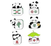 CLISPEED 6pcs Chinese Style Panda Brooch Pins Cartoon Animal Collar Pins for Women and Teens Cute Aesthetic Brooches for Backpack and Clothing Accessories Versatile Mix and Match Designs