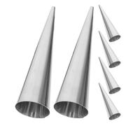 CLISPEED 6pcs Cream Horn Moulds Stainless Steel Cone-Shaped Reusable Baking Tubes Silver for Pastry and Bread Making, Professional and Amateur Bakers