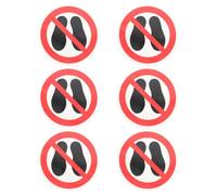 CLISPEED 6pcs Do Not Step Here Warning Sign Stickers Peel Stick Safety Labels round Strong Viscosity Self-adhesive Vinyl Material for Schools Factories Equipment