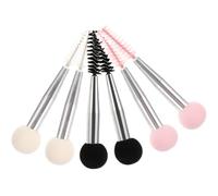CLISPEED 6pcs Double Head Makeup Lash Brush and Eyebrow Makeup Stamp with Aluminium Tube Sturdy Handle and Comfortable Grip on Graduation Time