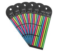 CLISPEED 6Pcs Fluorescent Book Tabs Set with Long and Short Highlighter Strips for Annotating Books Bright Colored Adhesive Index Tabs for Students Teachers Reading Focus Aid and Note