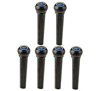 CLISPEED 6Pcs Guitar Bridge Pins Plastic Replacement Pegs Durable with Blue Cat Eye Inlay for Acoustic Guitar Parts Accessories Easy Install