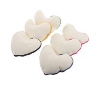 CLISPEED 6Pcs Heart-Shaped Canvas Pencil Case Set with Zipper - Sublimation Heat Transfer Blank DIY Cosmetic Bags for Travel Toiletry, Craft, and School Organizing