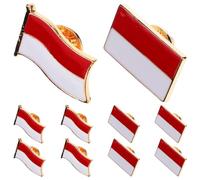 CLISPEED 6pcs Indonesia Flag Lapel Pins Alloy Metal Brooches Pack, Easy to Use and Wear, Classic Style for Leisure Occasions and Formal Events, Patriotic Accessories