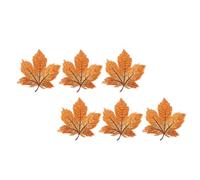 CLISPEED 6pcs Iron-on Embroidery Maple Leaf Applique Patches, Brown Yellow Craft Sewing DIY Cloth Patch for Jackets, Bags, and Clothing Decoration