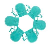 CLISPEED 6pcs Jewelry Bag Drawstring Pouch Cloth Dustproof Blue for Jewelry, Candy and Bracelets, Christmas Treat Bags and Wedding Gift Wrapping Random Color