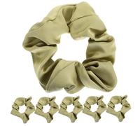 CLISPEED 6pcs Large Silk Satin Scrunchies Hair Bands Stretchable Soft Decorative Hair Ties for Women Daily and Party Use in Matcha Green