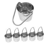 CLISPEED 6pcs Miniature Iron Bucket Model for Dollhouse Micro Landscape Decor Charming Garden Accessories for Creative Play and Imagination Development