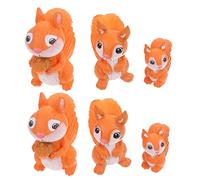 CLISPEED 6pcs Miniature Squirrel Figurines Cute Cartoon Statues for Home Decor Vivid Arts Desktop Decoration Adorable Collectible Squirrel Ornaments for Cabinet and Garden Layouts