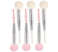 CLISPEED 6pcs Multi-functional Double Head Eyebrow Makeup Brushes with Aluminium Tubes and Soft Nylon Sponge Tips for Applying Concealer and Eyebrow Pomade, Portable Cosmetic Tools
