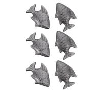 CLISPEED 6pcs Natural Iron Fish Cooking Tool for Kitchen Cooking and Brewing Safe Cast Iron for Vegans Pregnant Women and Athletes