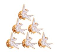 CLISPEED 6pcs Paper Crane Brooch Metal Badge Pins Cute Cartoon Origami Crane Lapel Pins for Shirts Jackets Backpacks Fashion Decoration and Present Giving for Women