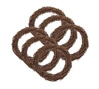 CLISPEED 6pcs Parakeet Cage Decor Hanging Bird Swing Toys with 15cm Natural Vine Rings for Parrot Perch and Bird Training Supplies