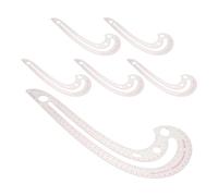 CLISPEED 6pcs Plastic Flexible French Curve Rulers for Sewing Pattern Making Tailor Measuring Templates for Fashion Design Drafting Lightweight Portable Craft and DIY Curve Drawing Tools