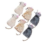 CLISPEED 6pcs Plush Mouse Cat Interactive Teething for Kittens Soft Plush Material Portable Kitten Play Cartoon Design for Indoor Cats