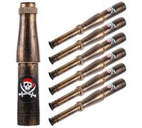 CLISPEED 6pcs Portable Pirate Monocular Telescope Set, Small Plastic Single-tube Spyglass for Pirate Party Decor and ’ Outdoor Play