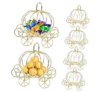 CLISPEED 6Pcs Pumpkin Carriage Treat Boxes for Weddings Halloween Showers Creative Favor Boxes for Unique Hollow Design for Candies Cookies