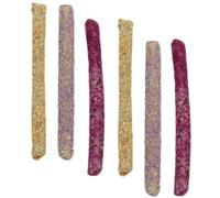 CLISPEED 6pcs Rabbit Grass Chew Sticks for Teeth Grinding Portable Hamster Gerbil Treats Natural Molar Sticks for Small Pets Dental Health and Play Exercise and Stress Relief