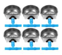 CLISPEED 6pcs Rabbit Water Dispenser Bowls Stainless Steel and Plastic Automatic Watering Bowls Can Be Hung on Cage Lightweight Rabbit Waterer for Cage