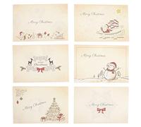 CLISPEED 6pcs Retro Christmas Greeting Card Envelopes for Invitations and Wishes with Paper Material, Craft Design for Holiday Cards and Wrapping