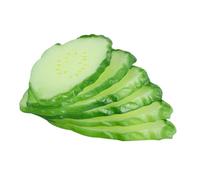 CLISPEED 6Pcs Simulation Cucumber Slices PVC Vegetable Ornament Decorative Props for Restaurant Display Photography Teaching Tools