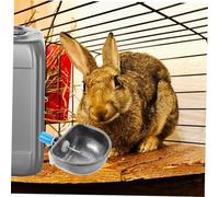 CLISPEED 6Pcs Small Stainless Steel Rabbit Water Bowls with Integrated Three-way Connector Install Drinking Dispensers for Pet Cages Capacity Water Feeders for Rabbits and Small Animals