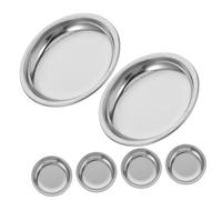 CLISPEED 6pcs Stainless Steel Tea Bag Saucer Drip Tray Holder Round Plate for Tea Strainers Accessories Flat Bottom and Easy to Clean
