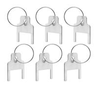 CLISPEED 6Pcs Stainless Steel Toilet Tissue Dispenser Keys with Key Rings Compatible for Kimberly 770301 Paper Towel Holders Restroom Roll Paper Dispenser Maintenance