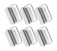 CLISPEED 6pcs Stainless Steel Toolbox Pull Handles with Ergonomic Grip and Folding Design, 10cm Chest Handle for Metal Tool Boxes and Wooden Tool Chests, Surface Mount, Sturdy and Easy