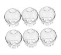 CLISPEED 6Pcs Thickened Glass Cupping Therapy Cups with Anti-Slip Texture Fire Therapy Supplies for Home and Salon Use Smooth Mouth Promotes Circulation Transparent