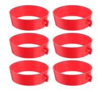 CLISPEED 6Pcs Traffic Cone Chain Connector - Plastic Cone Collar for Safety Barriers - Traffic Connector Kit for Parking Barrier, Warehouse & Construction - Red