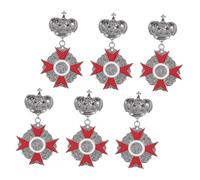 CLISPEED 6pcs Vintage British Crown Medal Brooch Lightweight Royal Lapel Pins for Men and Women Multipurpose Collar Badge Accessories for Weddings Festivals Holiday Parties and Formal