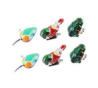 CLISPEED 6Pcs Vintage Wind-up Animal for Clockwork Playthings with Frog Chick Mouse Designs Pull String for Decor and Interactive Fun